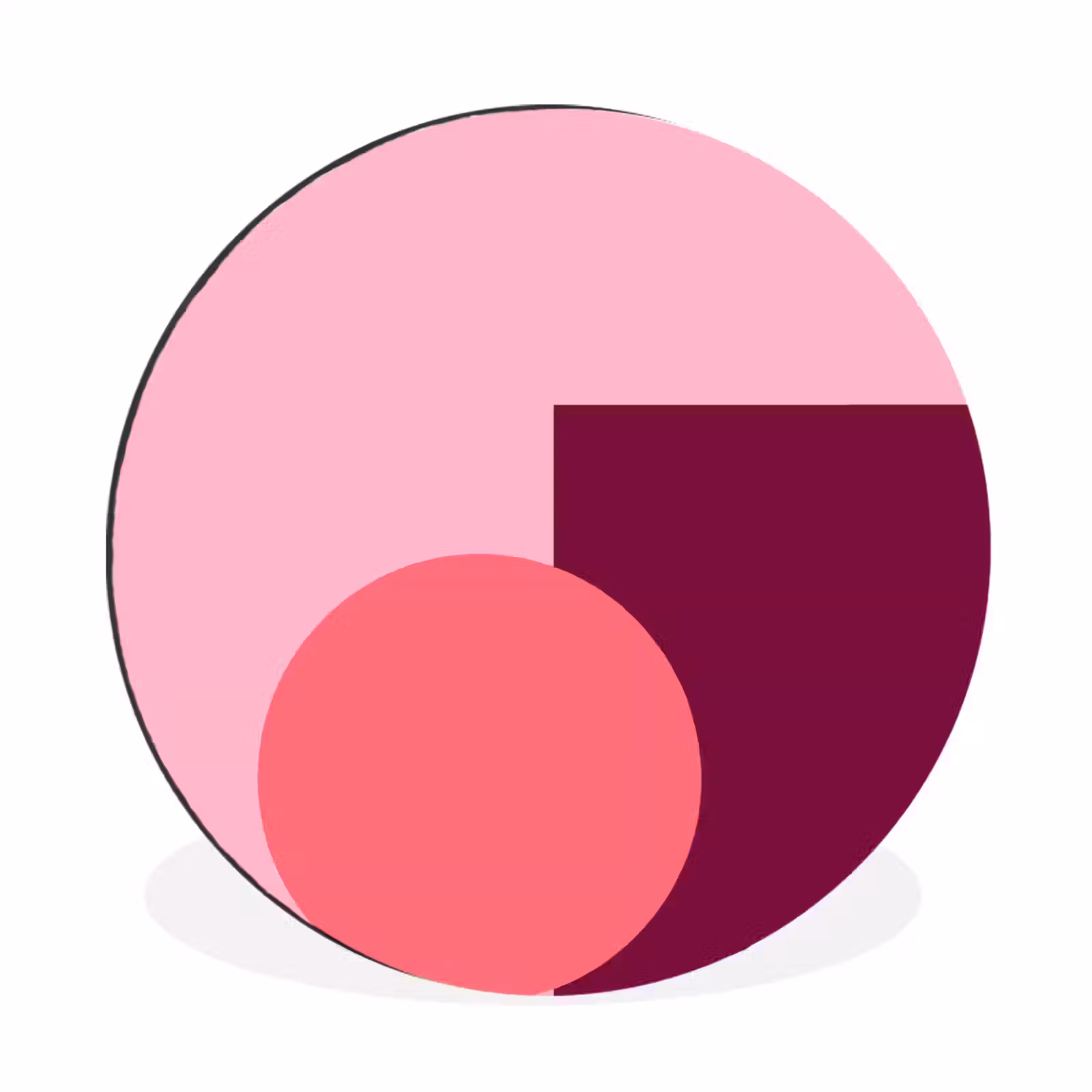 Alu-Dibond-Bild Rund - Zusammenfassung – Formen – Rosa – Modern – Design — 1