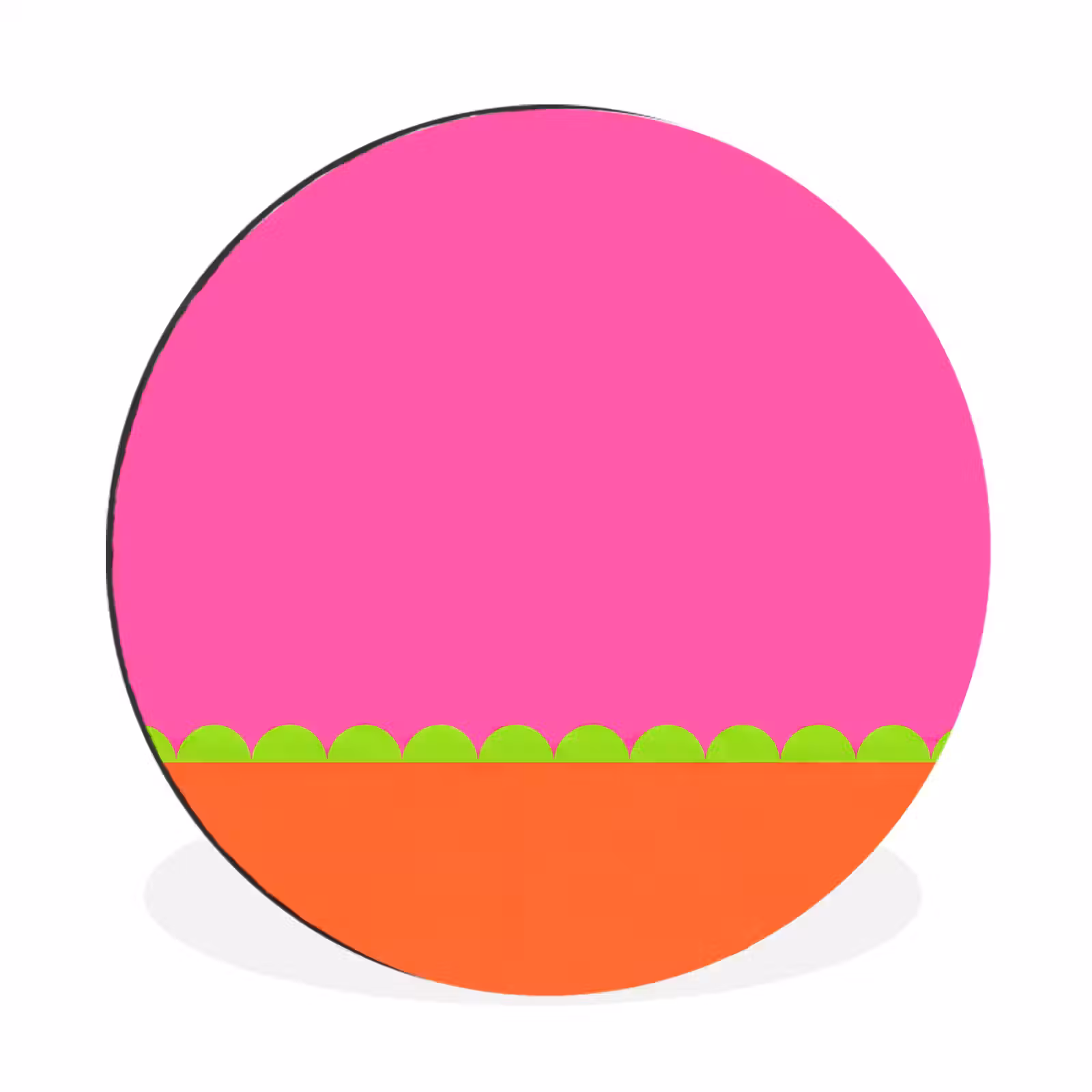 Alu-Dibond-Bild Rund - Zusammenfassung – Geometrisch – Farbblöcke – Rosa – Orange — 1