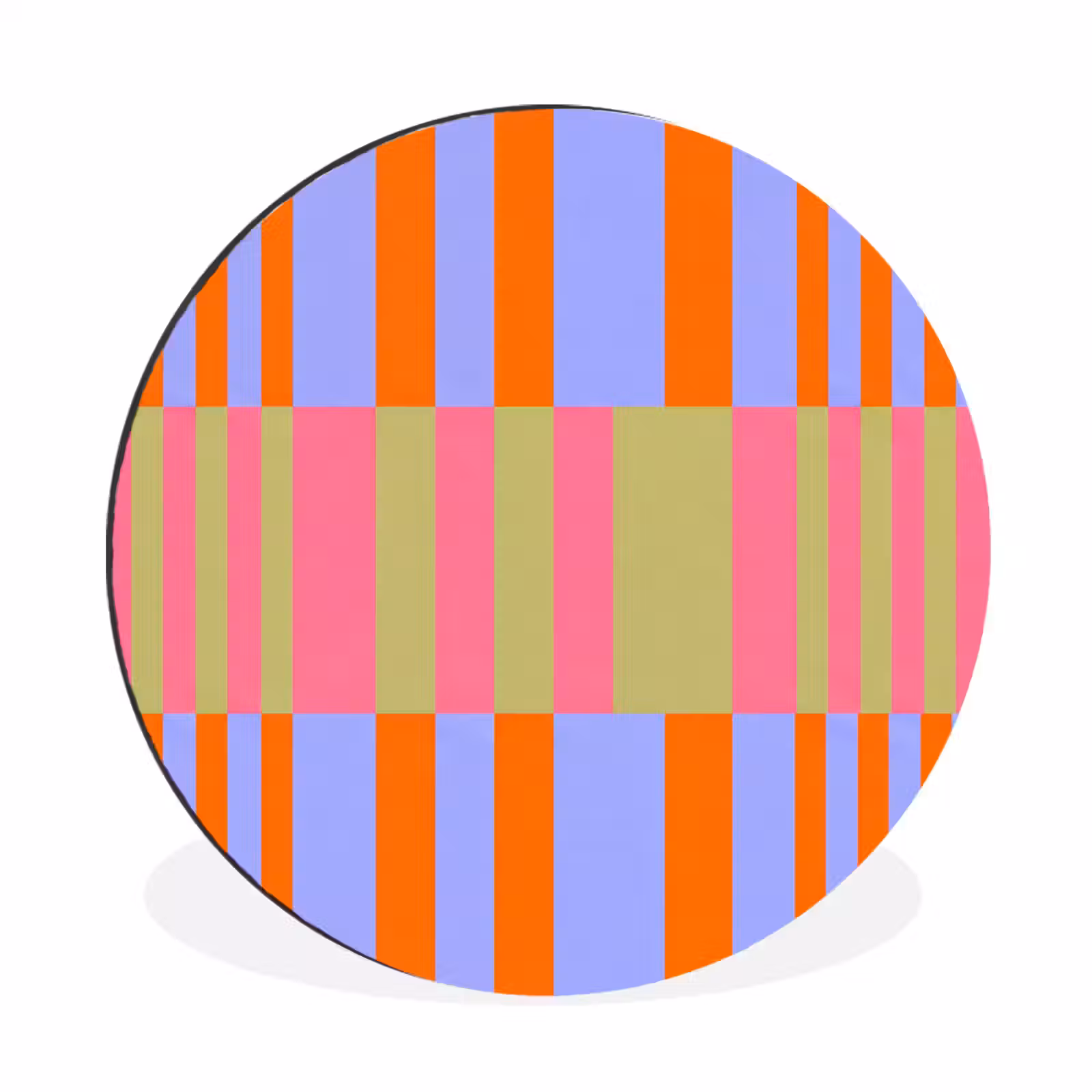 Alu-Dibond-Bild Rund - Zusammenfassung – Muster – Geometrisch – Farbenfroh – Modern — 1