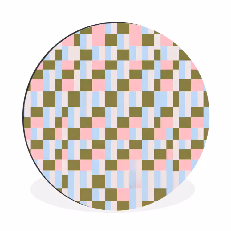 Alu-Dibond-Bild Rund - Muster – Geometrisch – Abstrakt – Farbenfroh – Modern — 1