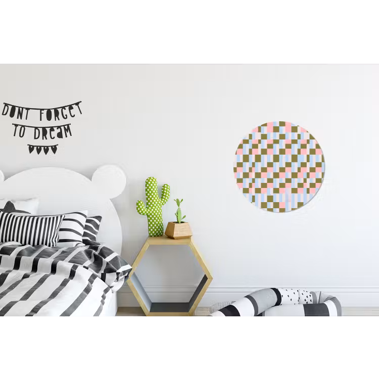 Alu-Dibond-Bild Rund - Muster – Geometrisch – Abstrakt – Farbenfroh – Modern — 4