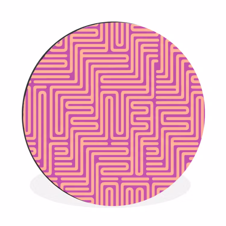 Alu-Dibond-Bild Rund - Muster – Linien – Abstrakt – Modern – Lila — 1