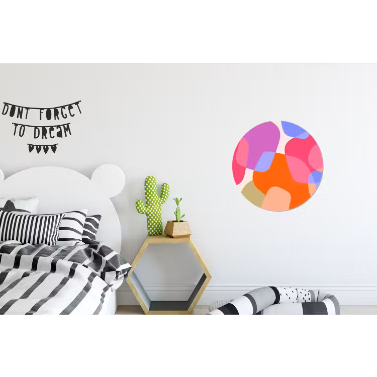 Alu-Dibond-Bild Rund - Zusammenfassung – Formen – Modern – Farbenfroh — 4