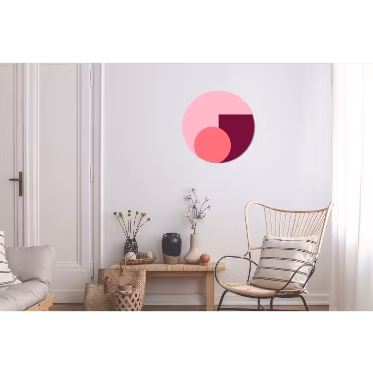 Alu-Dibond-Bild Rund - Zusammenfassung – Formen – Rosa – Modern – Design — 2