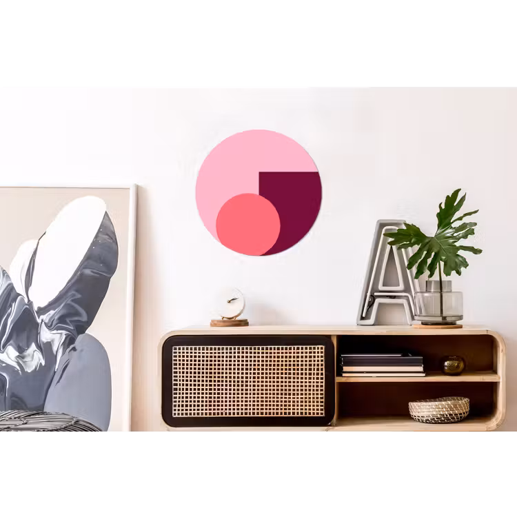 Alu-Dibond-Bild Rund - Zusammenfassung – Formen – Rosa – Modern – Design — 3