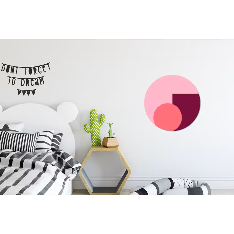 Alu-Dibond-Bild Rund - Zusammenfassung – Formen – Rosa – Modern – Design — 4