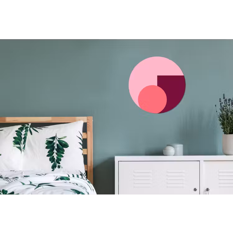 Alu-Dibond-Bild Rund - Zusammenfassung – Formen – Rosa – Modern – Design — 5
