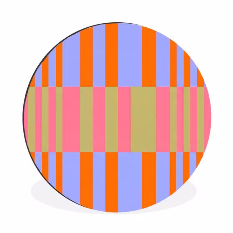 Alu-Dibond-Bild Rund - Zusammenfassung – Muster – Geometrisch – Farbenfroh – Modern — 1
