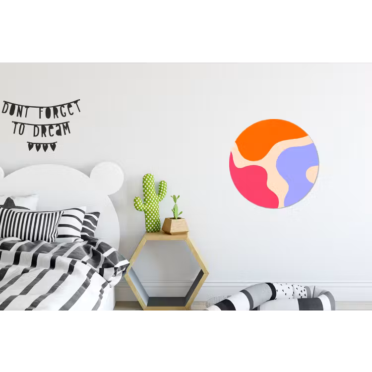 Alu-Dibond-Bild Rund - Zusammenfassung – Organische Formen – Design – Modern – Farbenfroh — 4