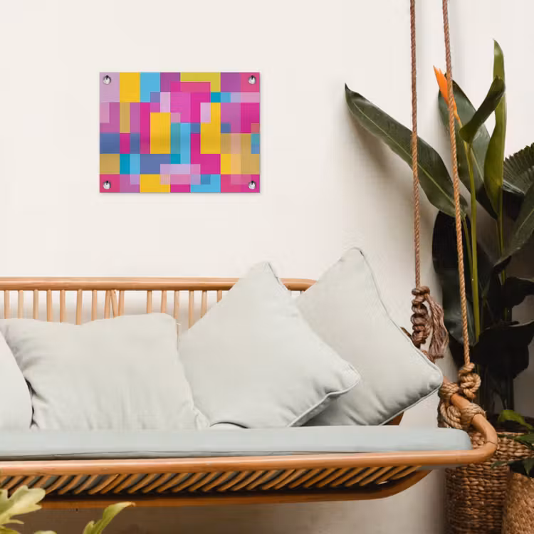 Gartenposter - Abstrakt – Geometrisch – Kunst – Farbenfroh – Modern — 4