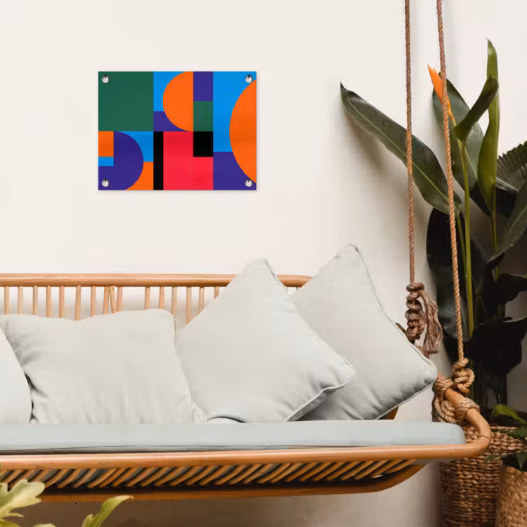 Gartenposter - Geometrisch – Abstrakt – Formen – Farbenfroh – Modern — 4