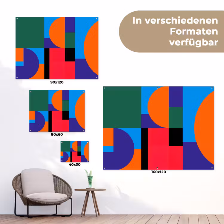 Gartenposter - Geometrisch – Abstrakt – Formen – Farbenfroh – Modern — 6