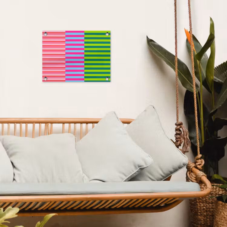 Gartenposter - Muster – Streifen – Modern – Abstrakt – Bunt — 4
