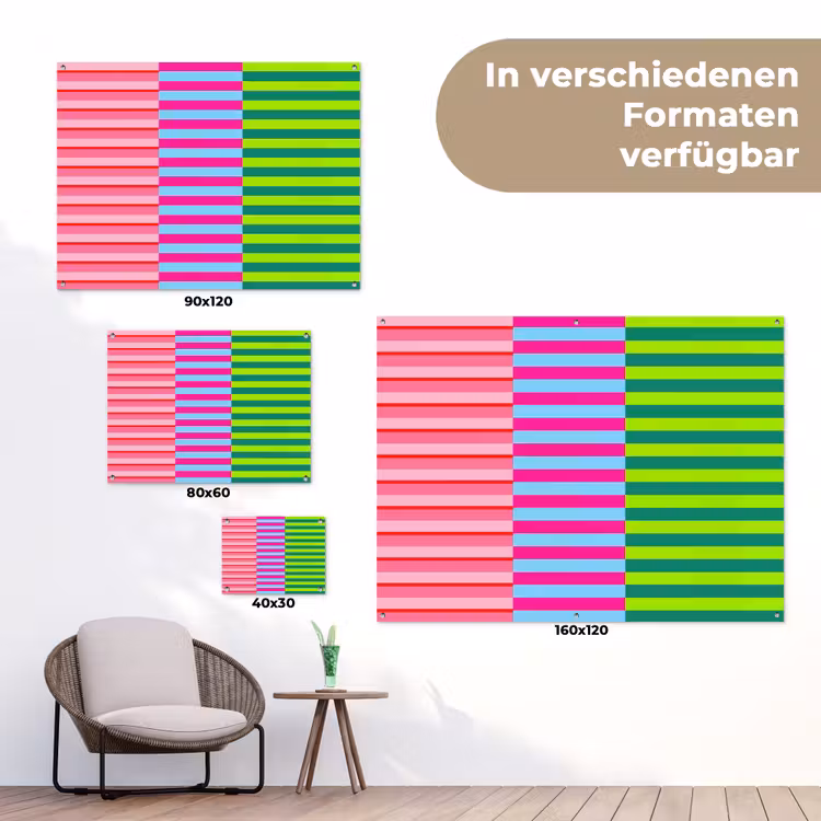 Gartenposter - Muster – Streifen – Modern – Abstrakt – Bunt — 6