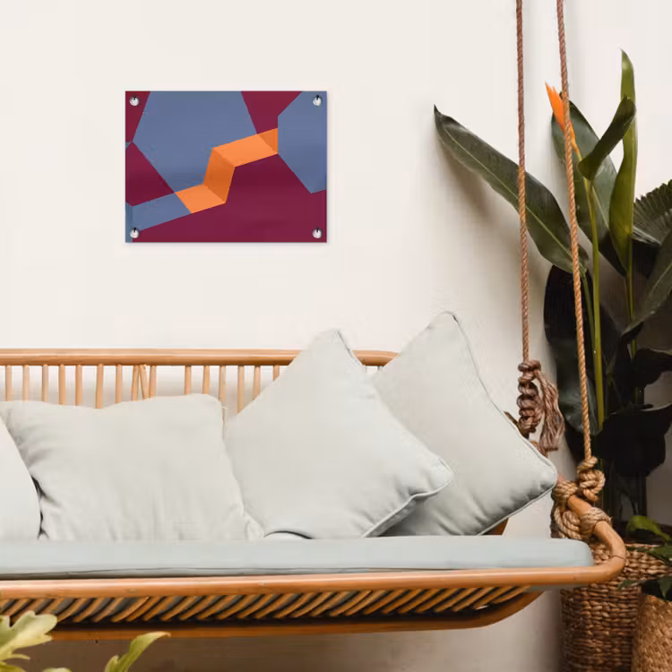 Gartenposter - Zusammenfassung – Formen – Modern – Blau – Orange — 4