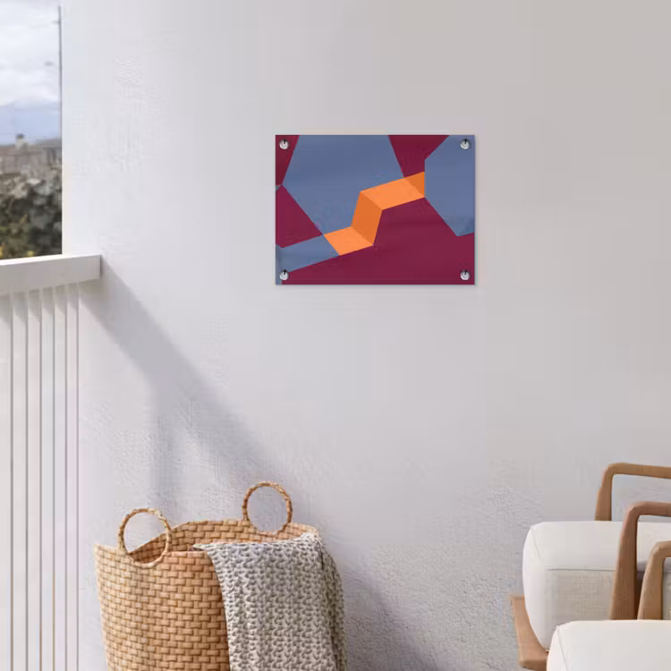 Gartenposter - Zusammenfassung – Formen – Modern – Blau – Orange — 5