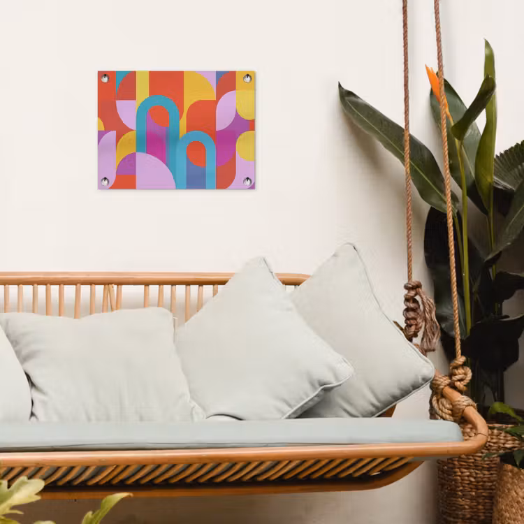 Gartenposter - Zusammenfassung – Geometrie – Farbenfroh – Modern – Kunst — 4