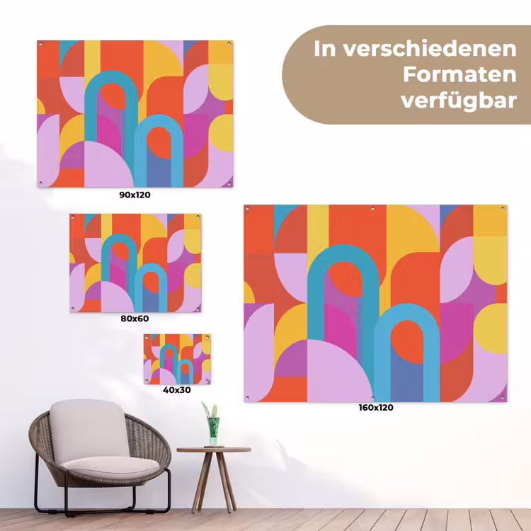 Gartenposter - Zusammenfassung – Geometrie – Farbenfroh – Modern – Kunst — 6