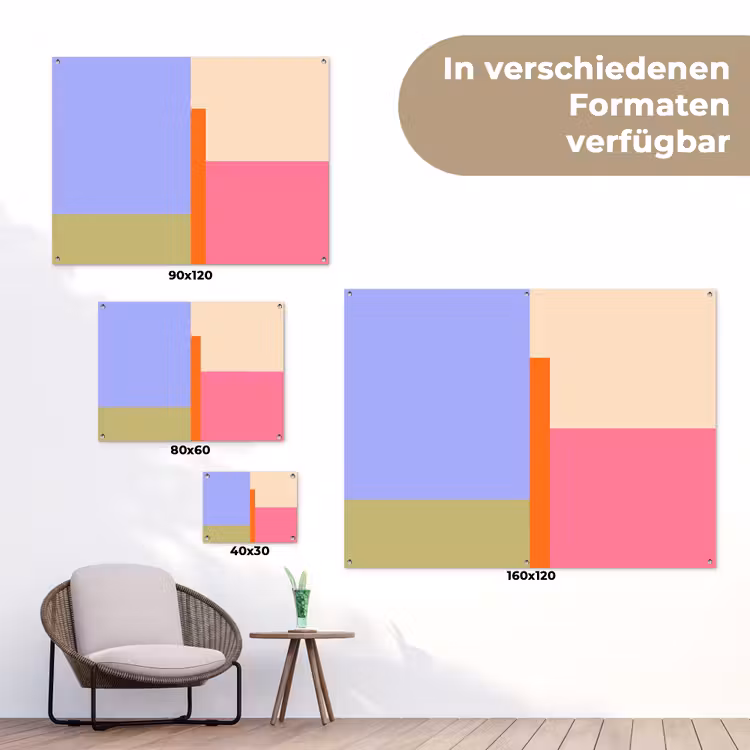 Gartenposter - Zusammenfassung – Geometrie – Kunst – Modern – Farbenfroh — 6