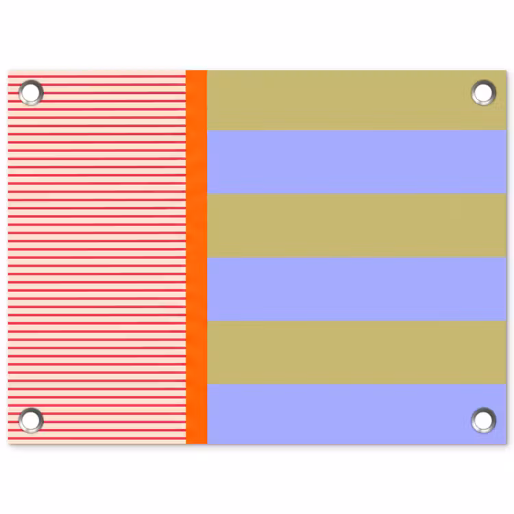 Gartenposter - Zusammenfassung – Geometrie – Streifen – Blöcke – Rot — 1