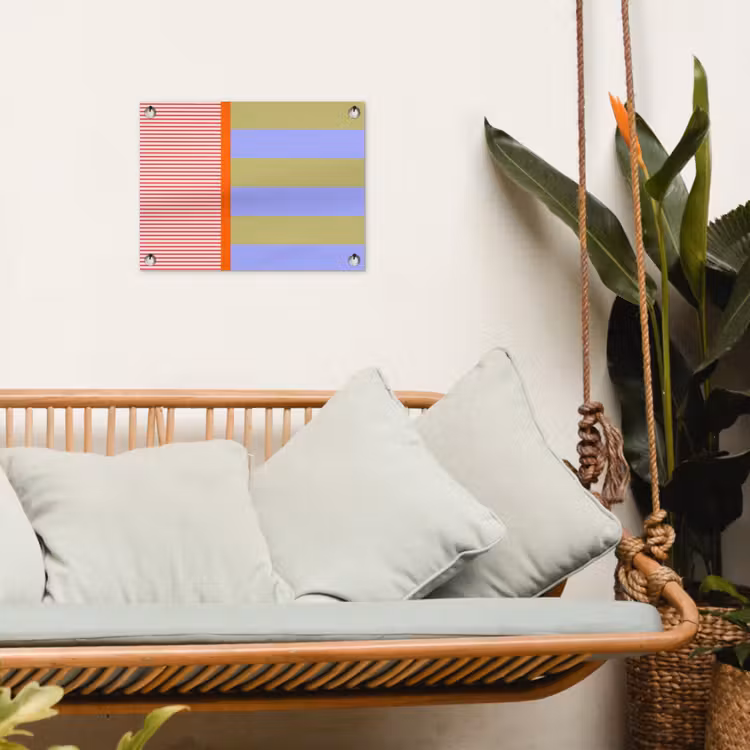 Gartenposter - Zusammenfassung – Geometrie – Streifen – Blöcke – Rot — 4