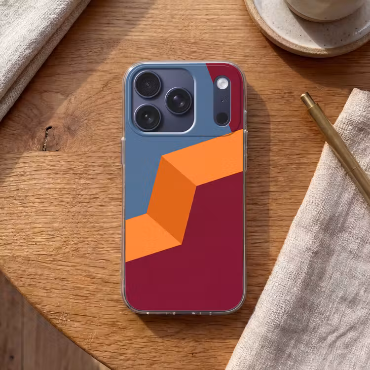 Handyhülle - Zusammenfassung – Formen – Modern – Blau – Orange — 2