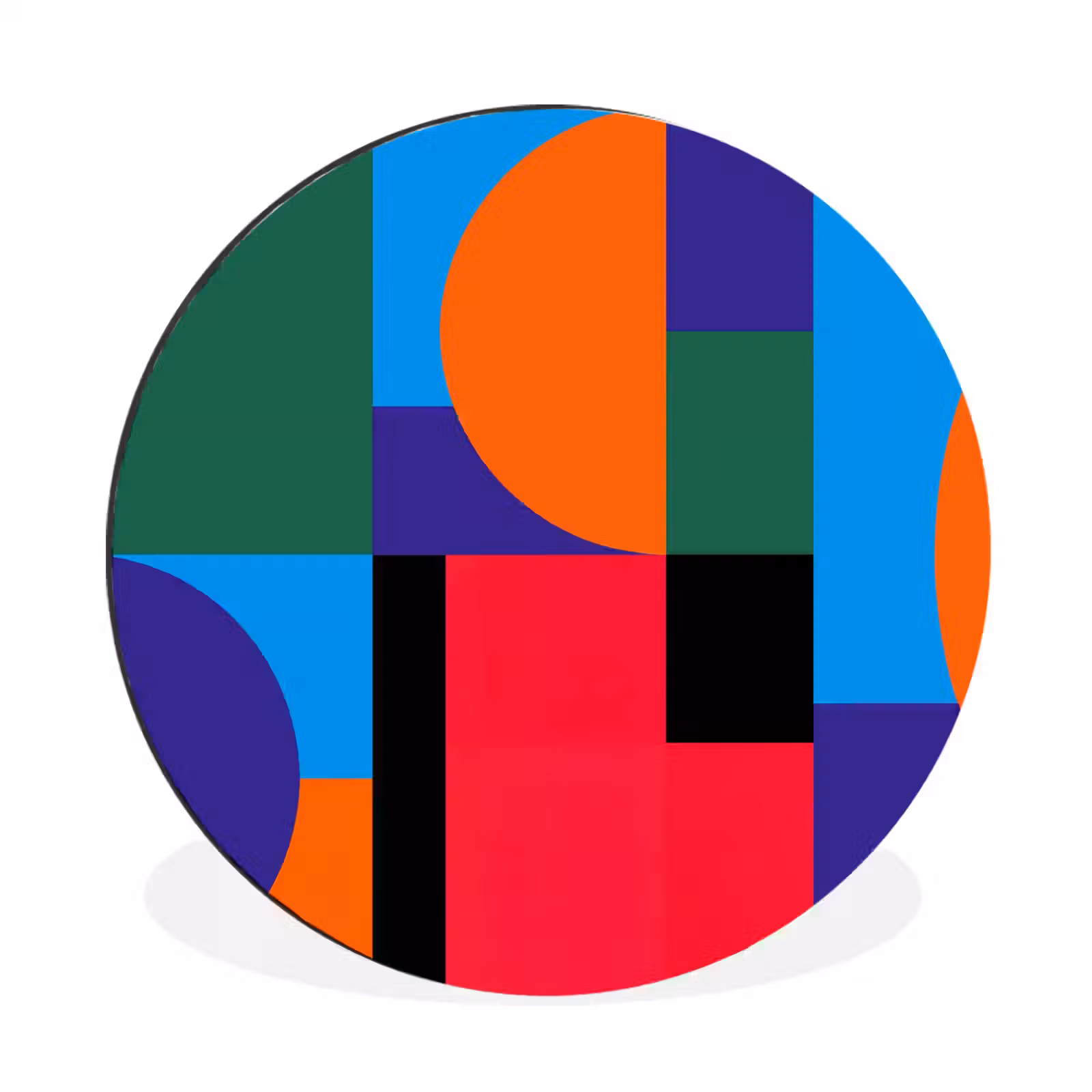 Alu-Dibond-Bild Rund - Geometrisch – Abstrakt – Formen – Farbenfroh – Modern — 1