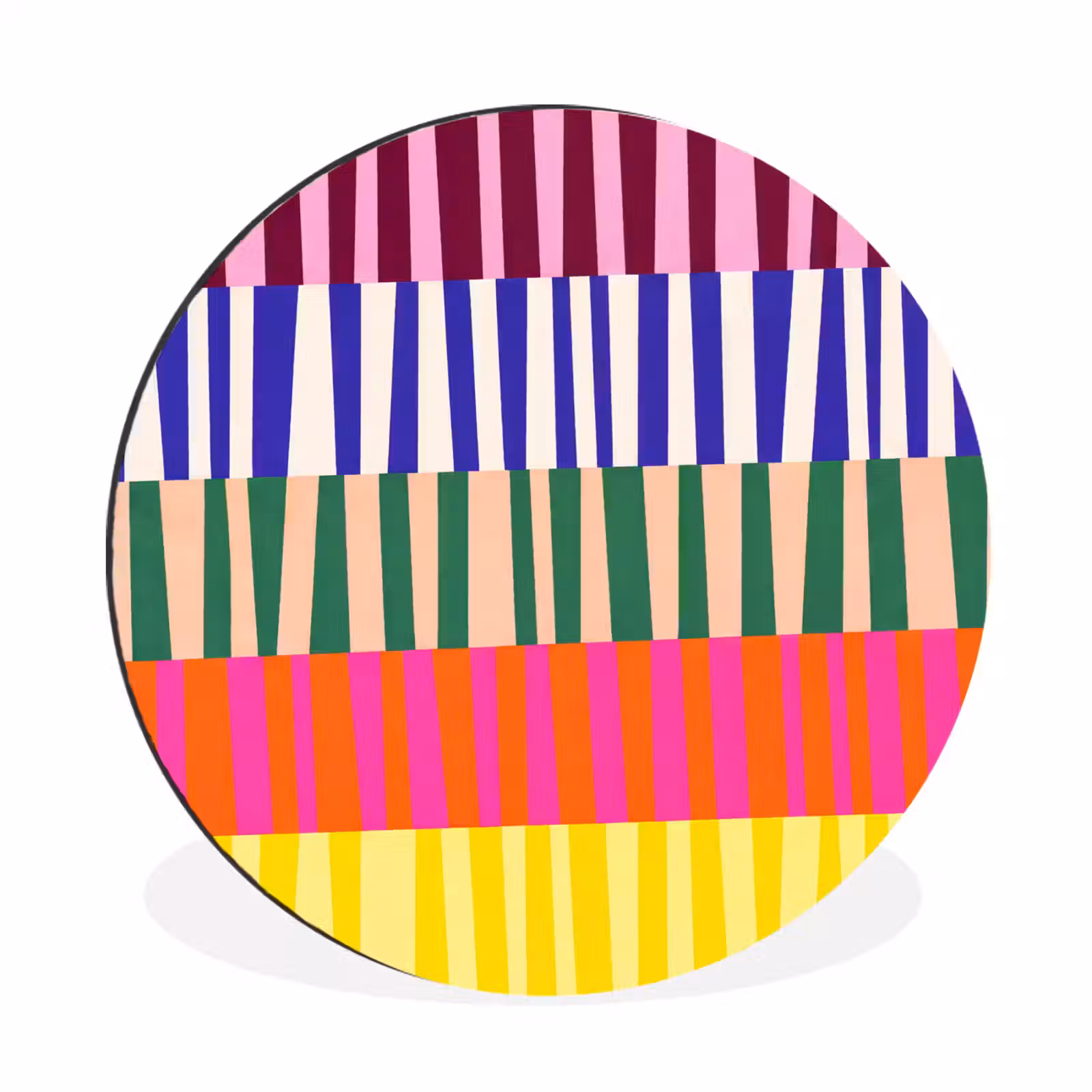 Alu-Dibond-Bild Rund - Muster – Streifen – Abstrakt – Modern – Farbenfroh — 1