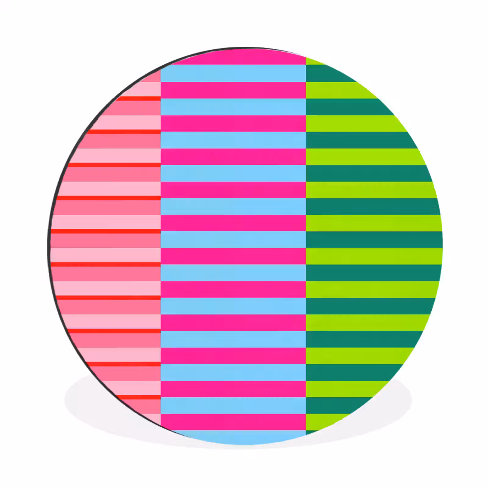Alu-Dibond-Bild Rund - Muster – Streifen – Modern – Abstrakt – Bunt — 1