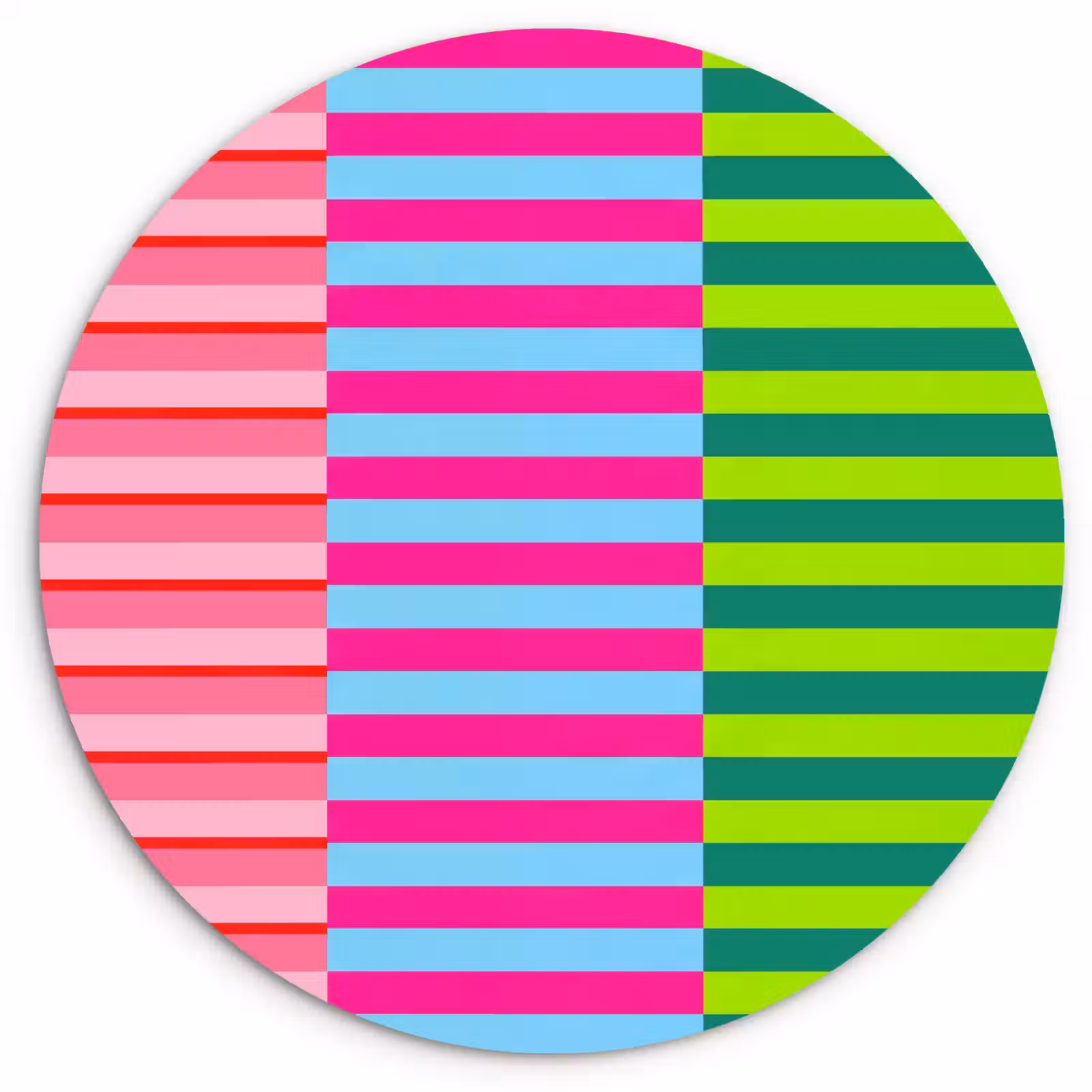 Glasbild Rund - Muster – Streifen – Modern – Abstrakt – Bunt — 1