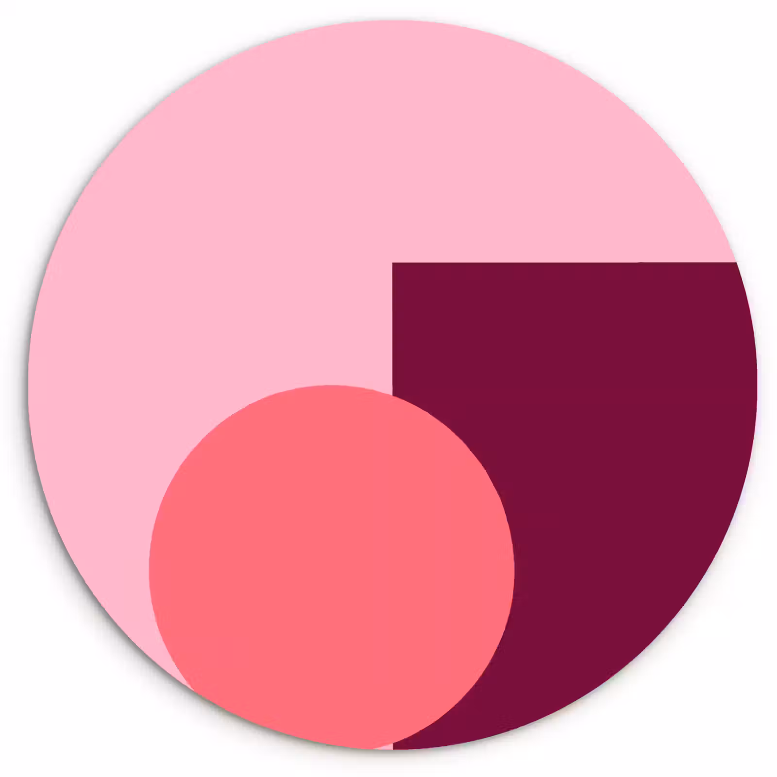 Glasbild Rund - Zusammenfassung – Formen – Rosa – Modern – Design — 1
