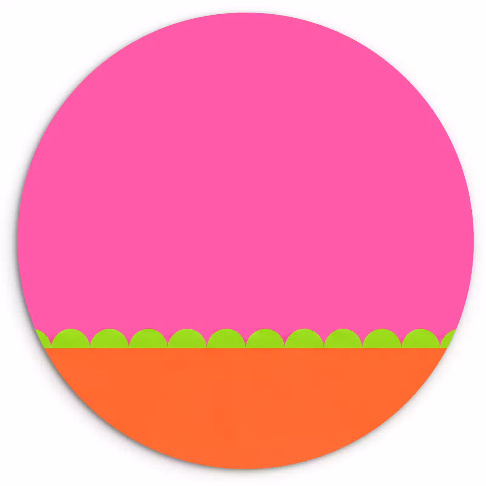 Glasbild Rund - Zusammenfassung – Geometrisch – Farbblöcke – Rosa – Orange — 1