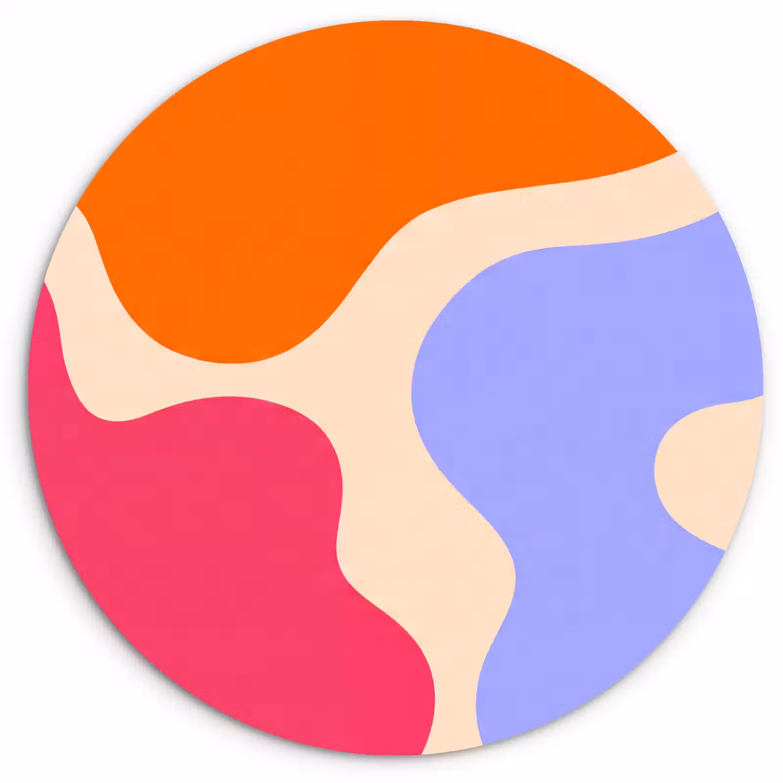Glasbild Rund - Zusammenfassung – Organische Formen – Design – Modern – Farbenfroh — 1