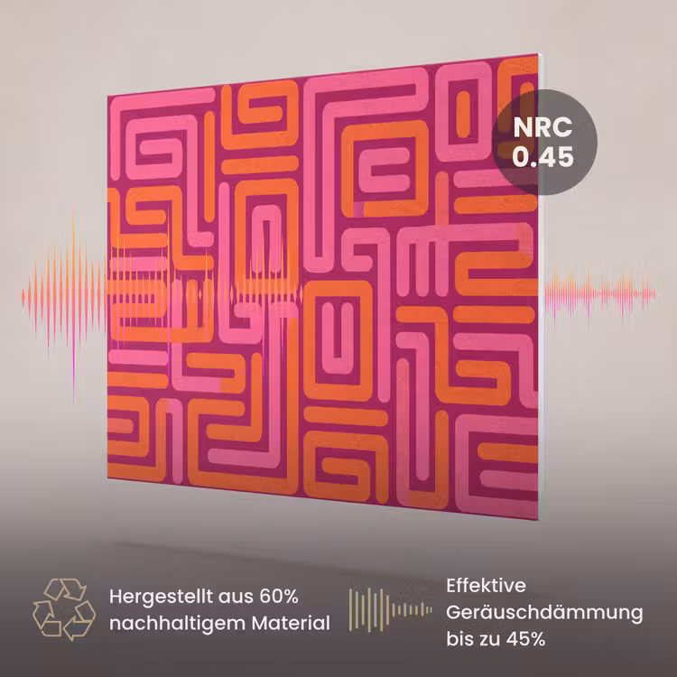 Akustikbild - Zusammenfassung – Muster – Linien – Rosa – Orange — 3