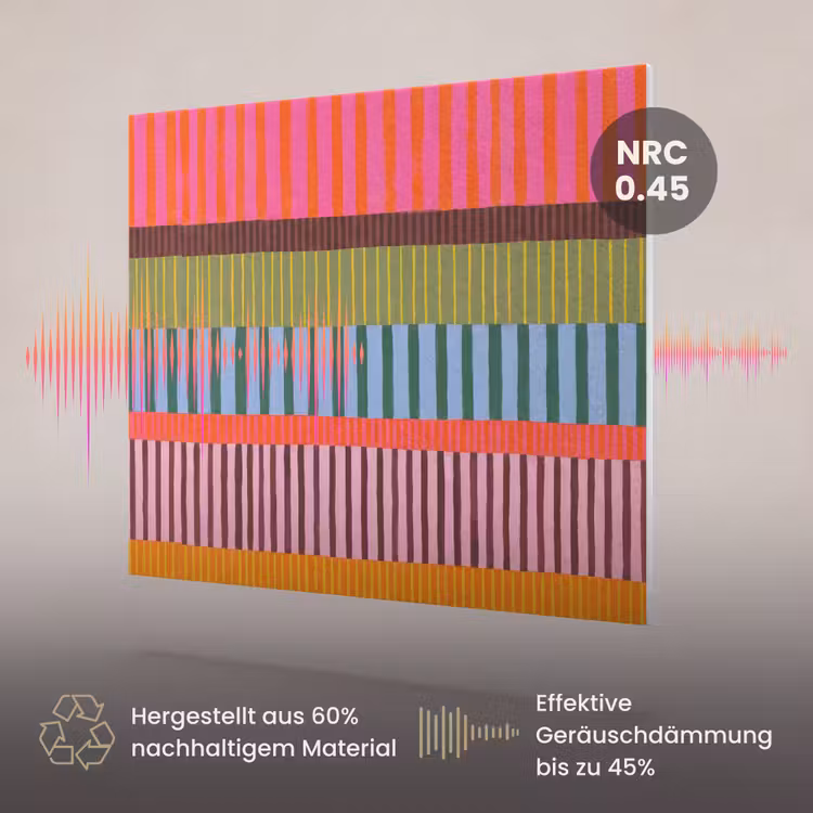 Akustikbild - Zusammenfassung – Streifen – Modern – Farbenfroh – Kunst — 3