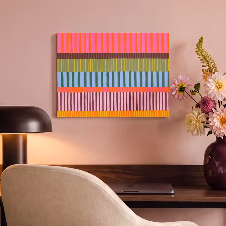 Akustikbild - Zusammenfassung – Streifen – Modern – Farbenfroh – Kunst — 6