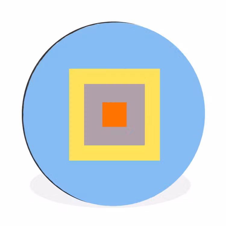Alu-Dibond-Bild Rund - Abstrakt – Geometrisch – Farbenfroh – Modern – Formen — 1