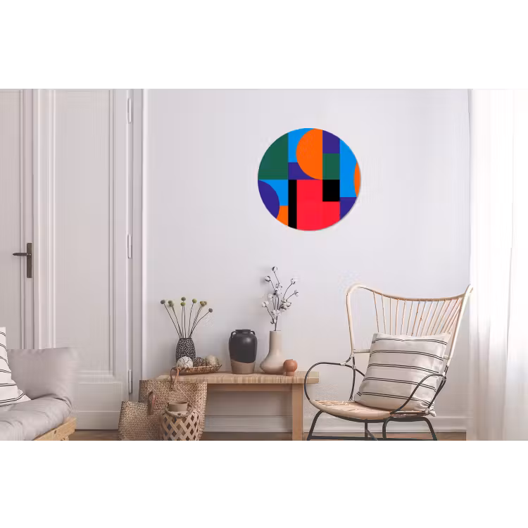 Alu-Dibond-Bild Rund - Geometrisch – Abstrakt – Formen – Farbenfroh – Modern — 2