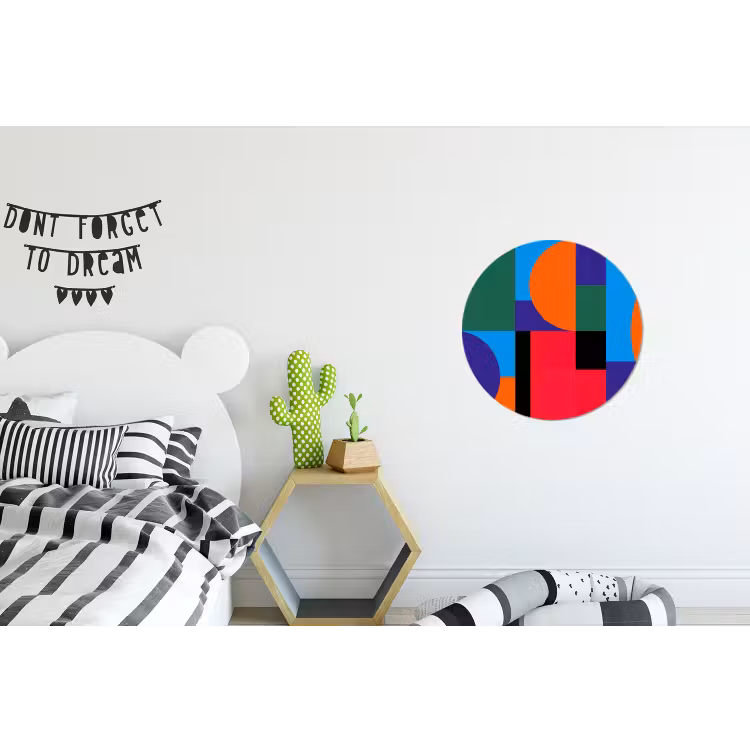 Alu-Dibond-Bild Rund - Geometrisch – Abstrakt – Formen – Farbenfroh – Modern — 4