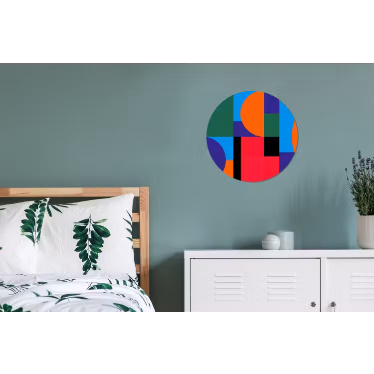 Alu-Dibond-Bild Rund - Geometrisch – Abstrakt – Formen – Farbenfroh – Modern — 5