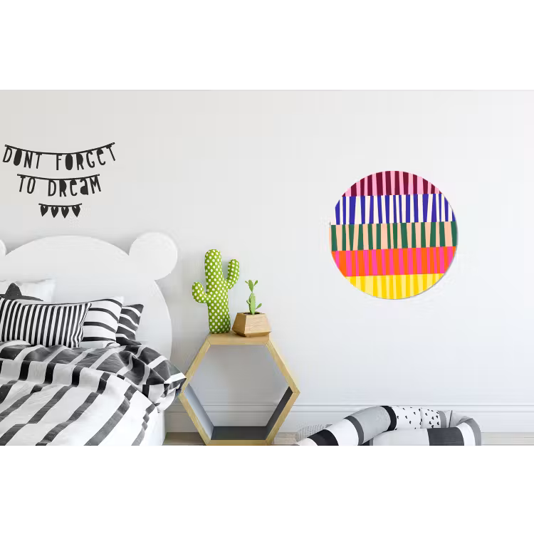 Alu-Dibond-Bild Rund - Muster – Streifen – Abstrakt – Modern – Farbenfroh — 4