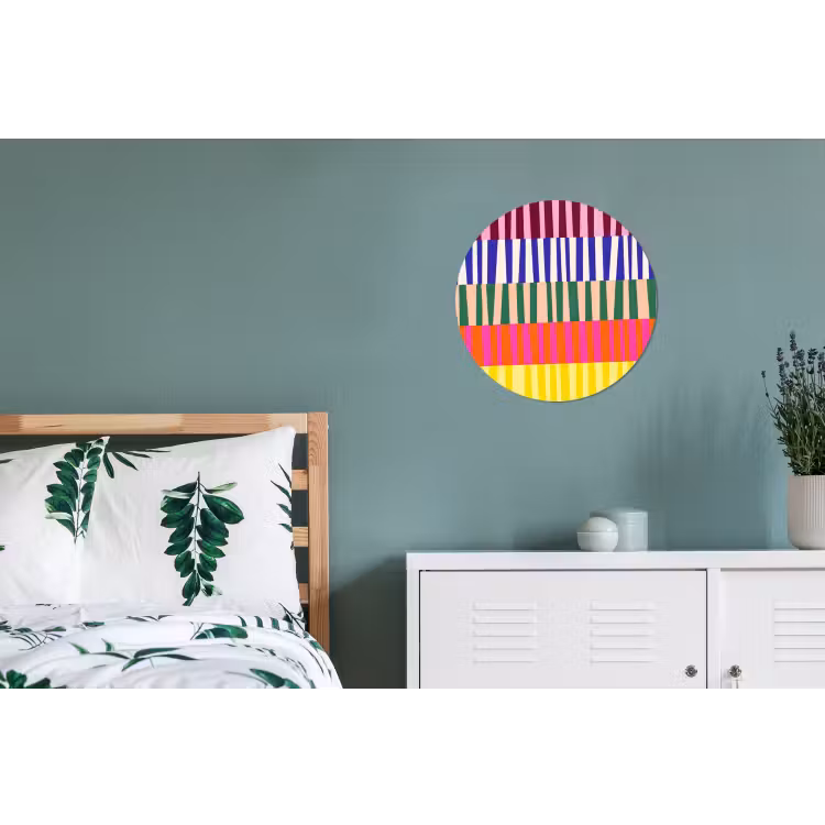 Alu-Dibond-Bild Rund - Muster – Streifen – Abstrakt – Modern – Farbenfroh — 5