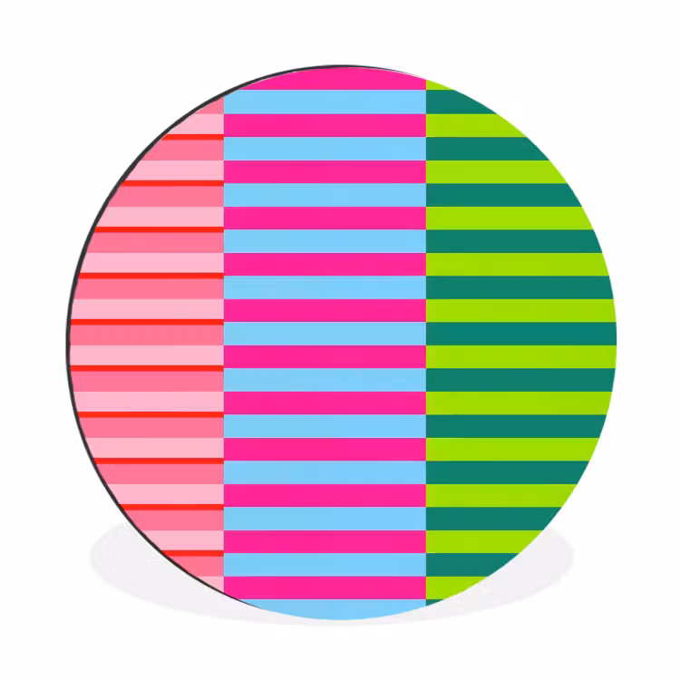 Alu-Dibond-Bild Rund - Muster – Streifen – Modern – Abstrakt – Bunt — 1
