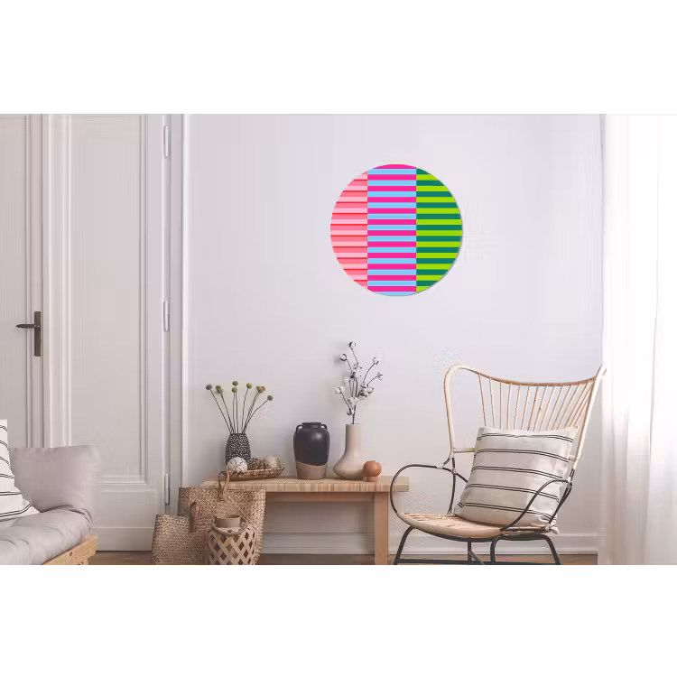 Alu-Dibond-Bild Rund - Muster – Streifen – Modern – Abstrakt – Bunt — 2