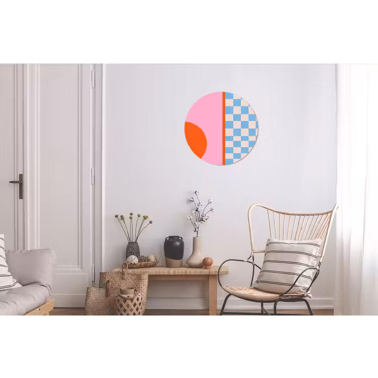 Alu-Dibond-Bild Rund - Zusammenfassung – Formen – Geometrisch – Modern – Farbenfroh — 2