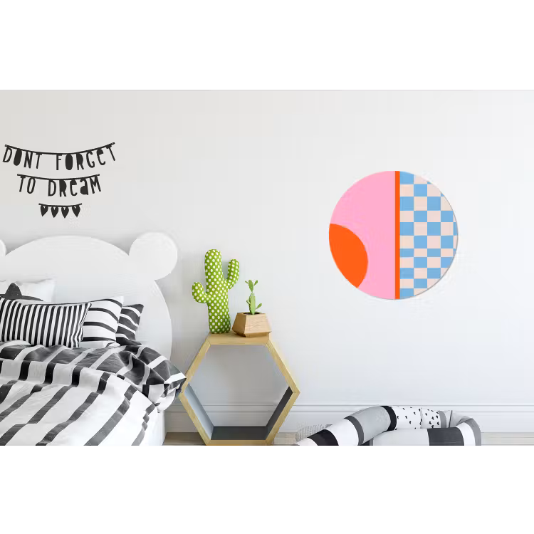 Alu-Dibond-Bild Rund - Zusammenfassung – Formen – Geometrisch – Modern – Farbenfroh — 4