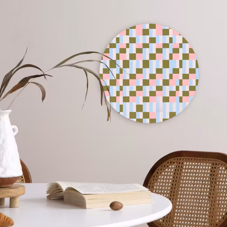 Glasbild Rund - Muster – Geometrisch – Abstrakt – Farbenfroh – Modern — 4