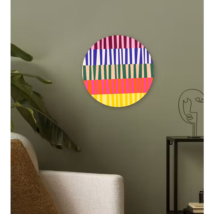 Glasbild Rund - Muster – Streifen – Abstrakt – Modern – Farbenfroh — 3