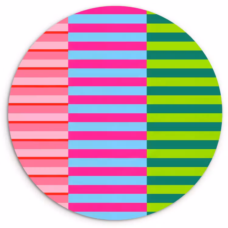 Glasbild Rund - Muster – Streifen – Modern – Abstrakt – Bunt — 1