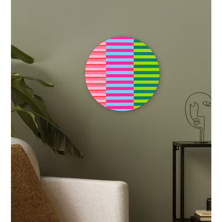 Glasbild Rund - Muster – Streifen – Modern – Abstrakt – Bunt — 3